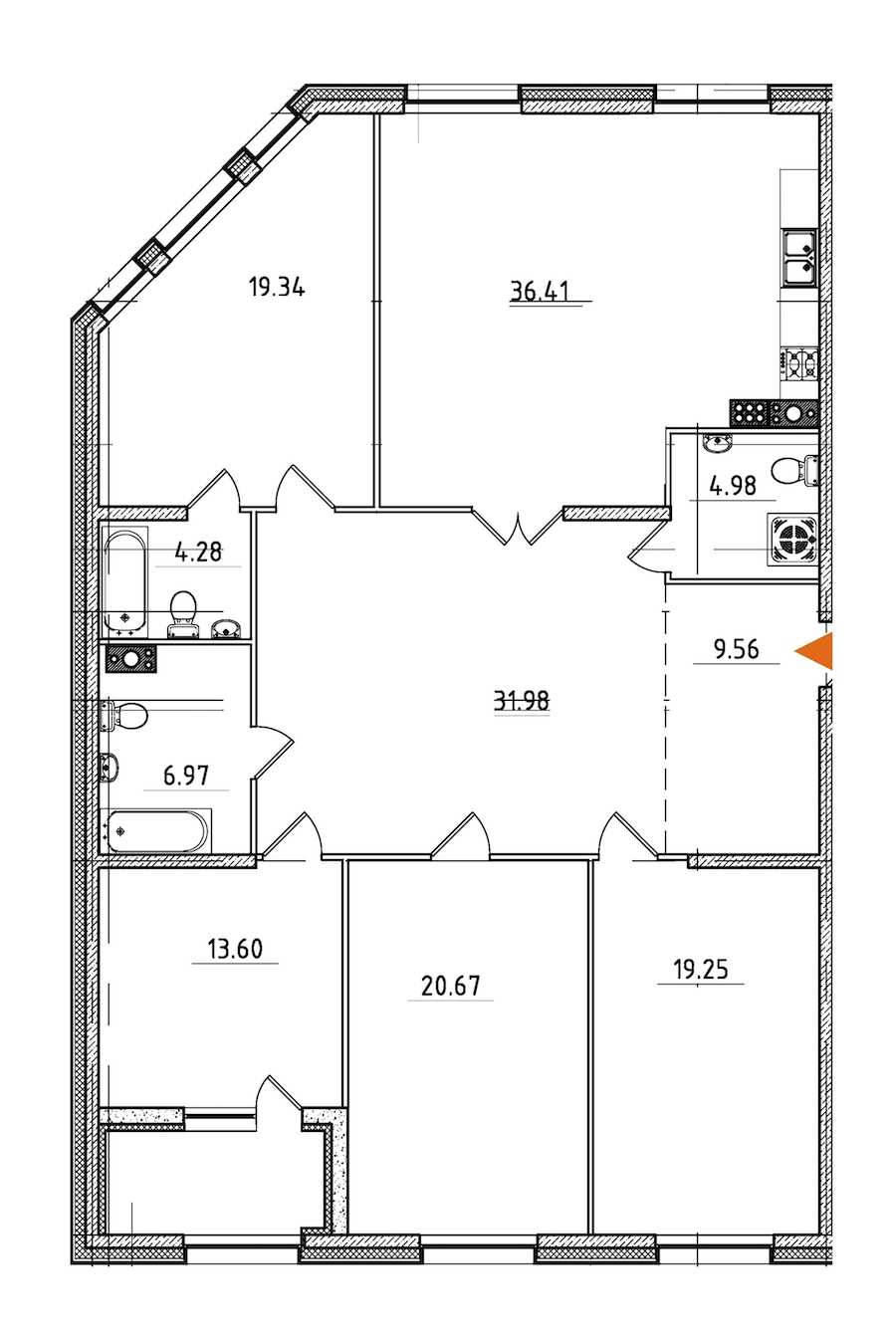 Четырехкомнатная квартира в : площадь 169.67 м2 , этаж: 7 – купить в Санкт-Петербурге
